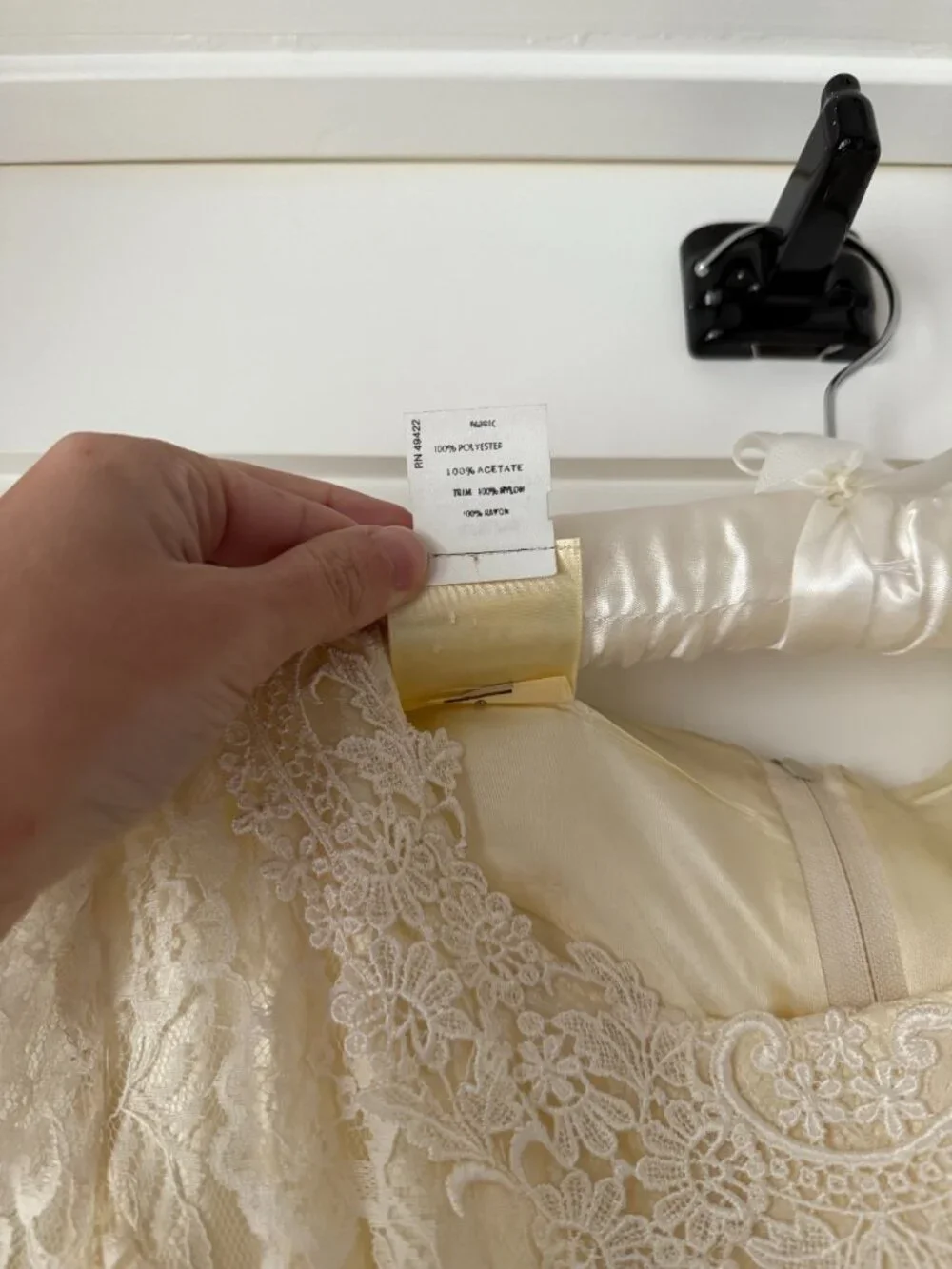 VTG 70s Gunne Sax Ivory Lace Dress Romantic Prairie Victorian Bridal Sz 7 - Picture 9 of 12